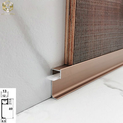 Pre-Painted Aluminium Skirting Profile 2.5m Length With UV Protection Coating