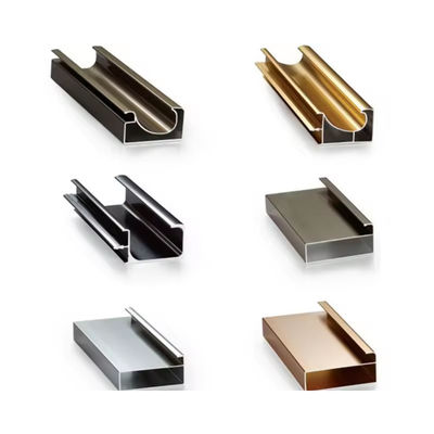 Electrophoresis Aluminium Cabinet Door Frame Extrusions For Wardrobe Custom